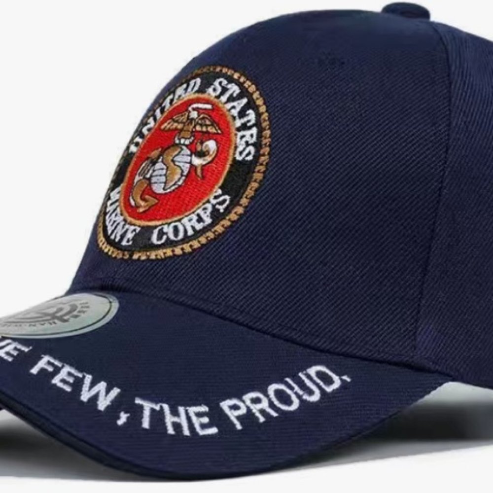 Marine Corps Baseball Cap Patriotic Trucker Hat USMC Embroidered Blue Unisex Men - Picture 2 of 14